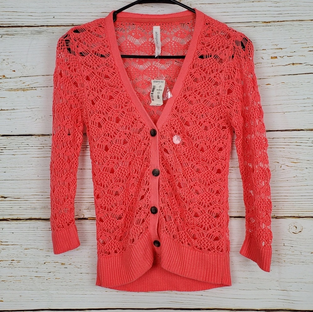 NWT Aeropostale Open Knit Sweater - Picture 2 of 4